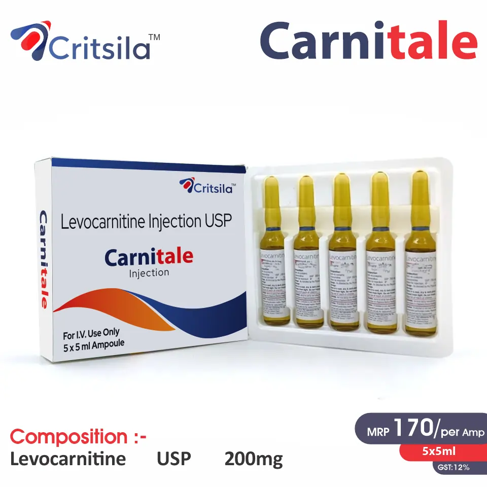 Levocarnitine USP injection at the best price in PCD Pharma Franchise for nutritional supplement and energy metabolism therapy.